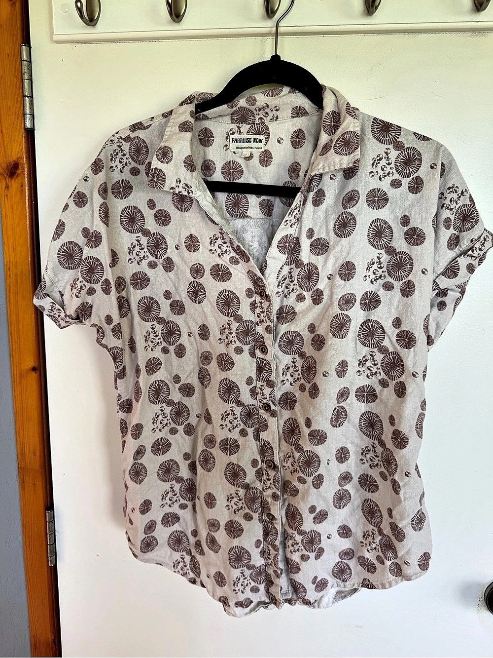 Paradise Now Womens Aloha Tee in Opihi Button Down Shirt